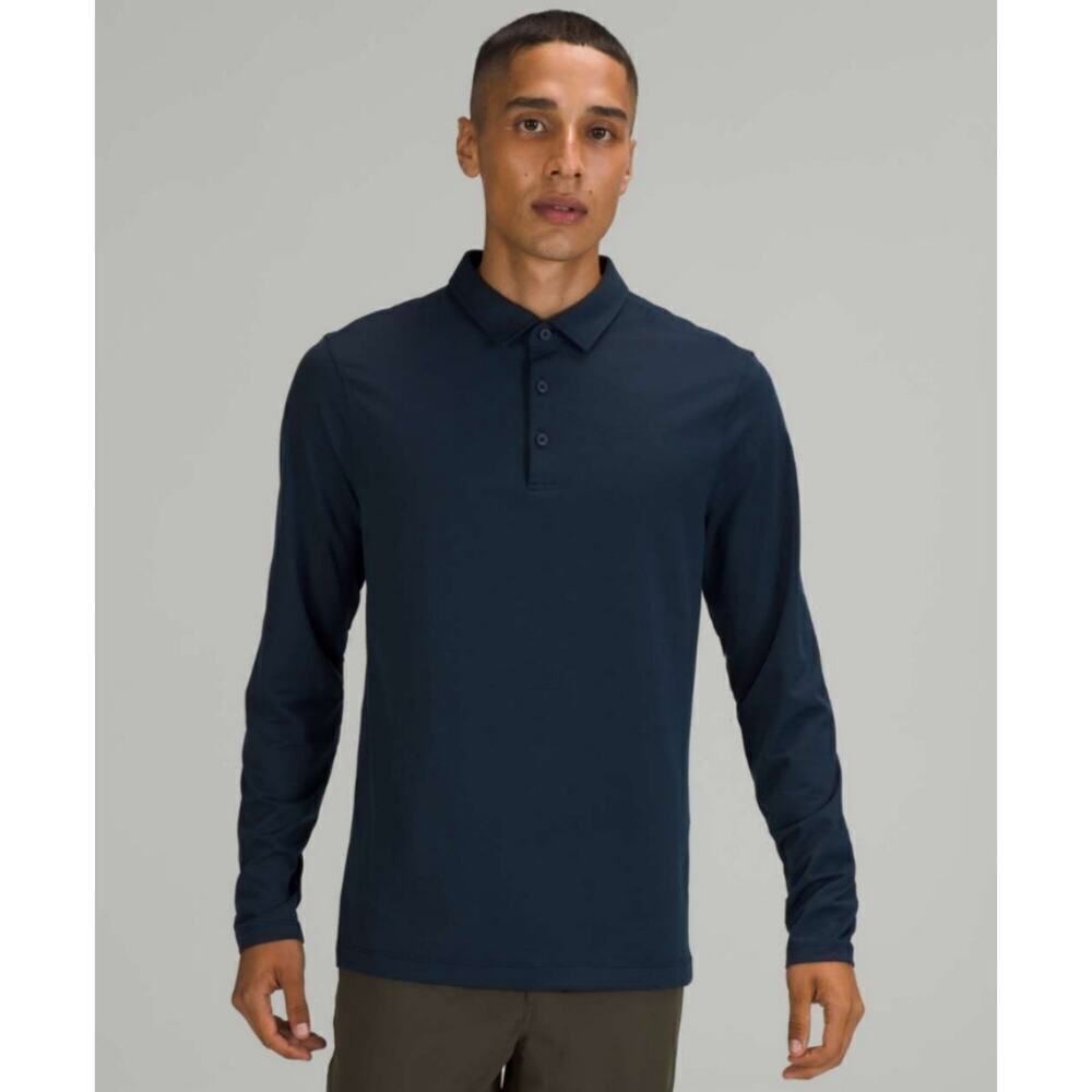 Lululemon Evolution Long Sleeve Polo Shirt Nautical Navy sz L